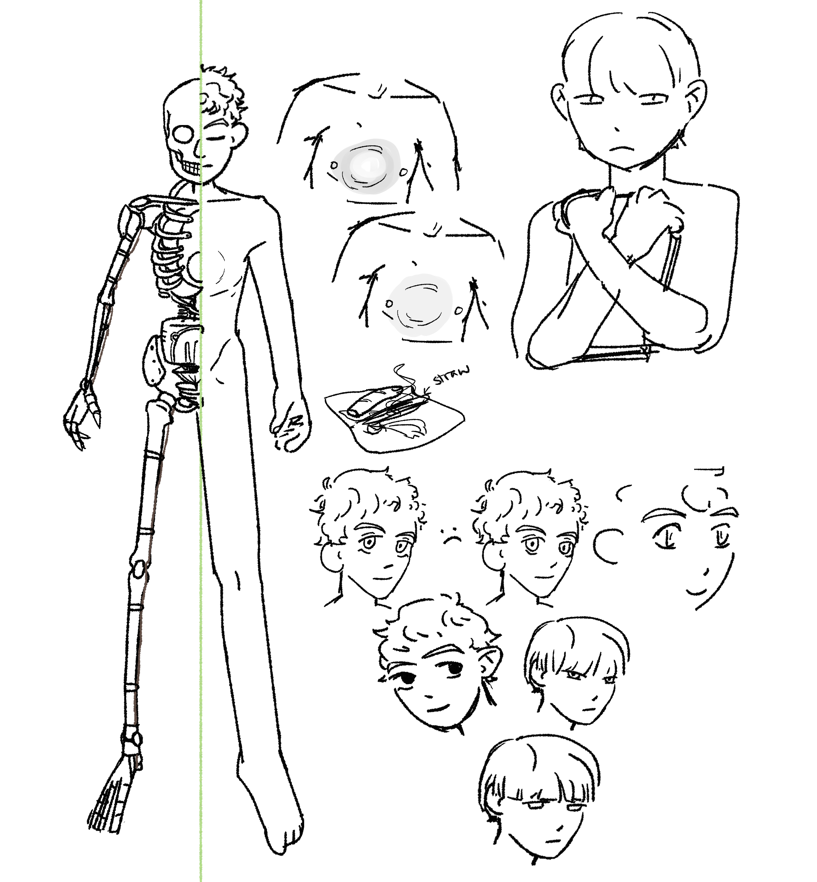 Sketches of Percy and Ollie.