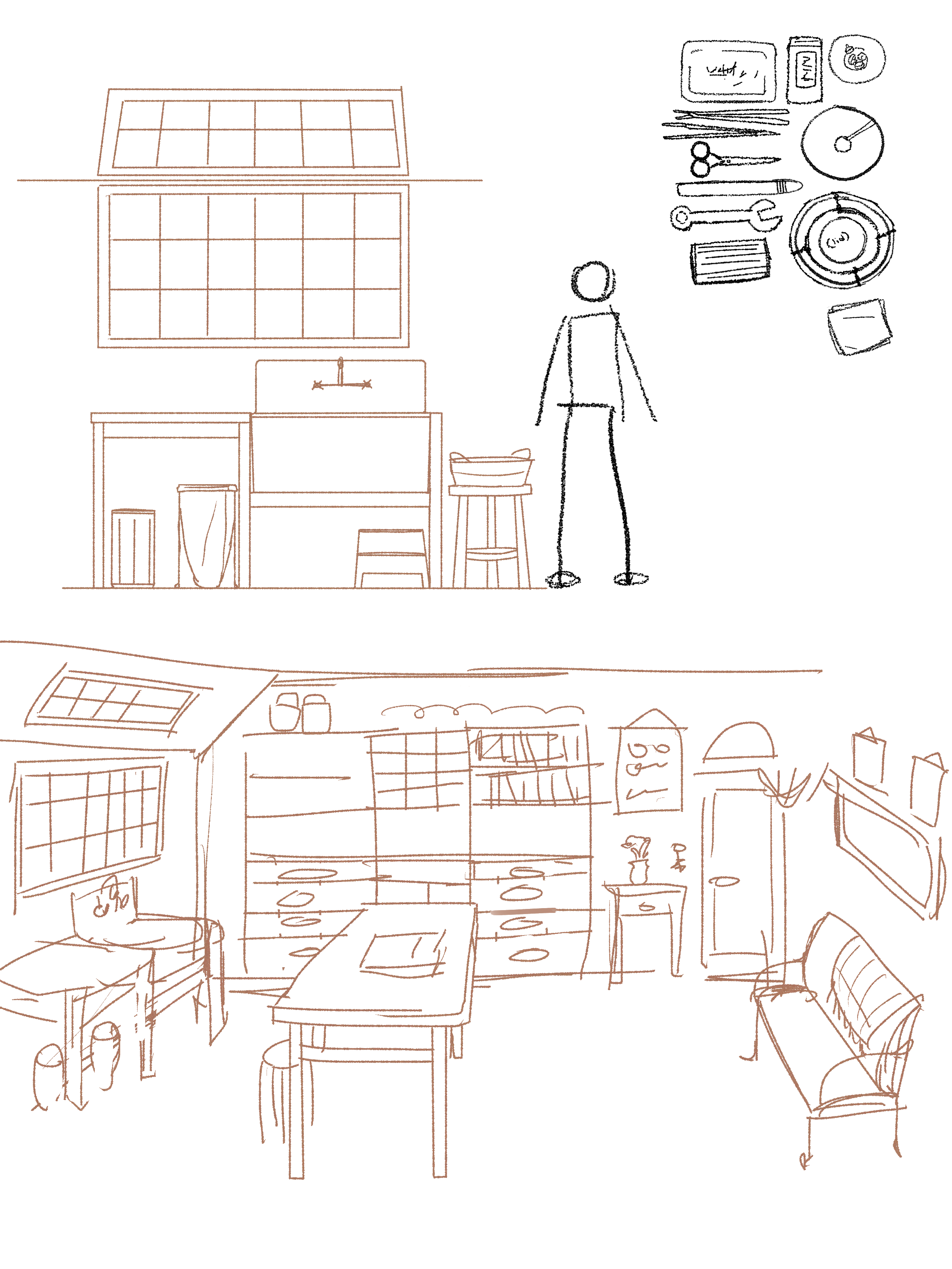 Layout of the room from two different angles.