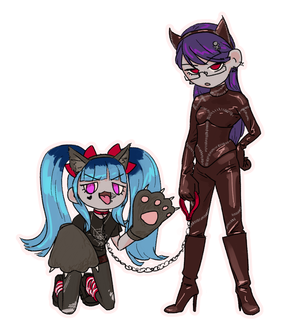 Hiruko and Darumi in costume.