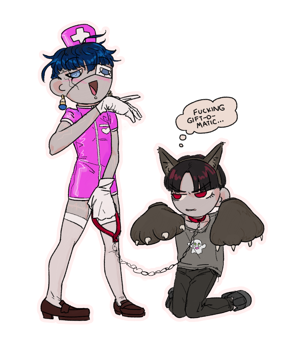 Yugamu and Gaku in costume.