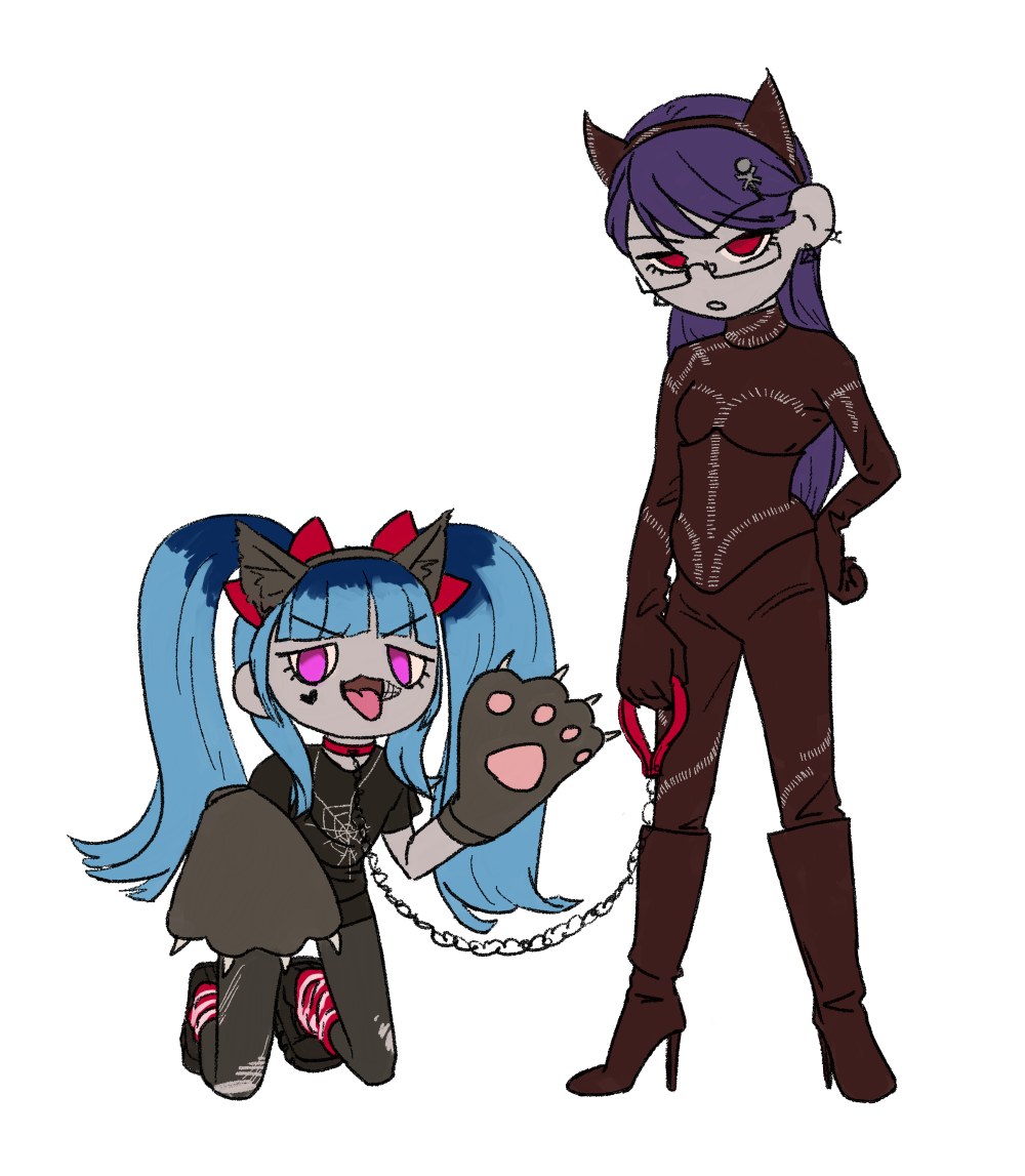 Hiruko and Darumi in costume.