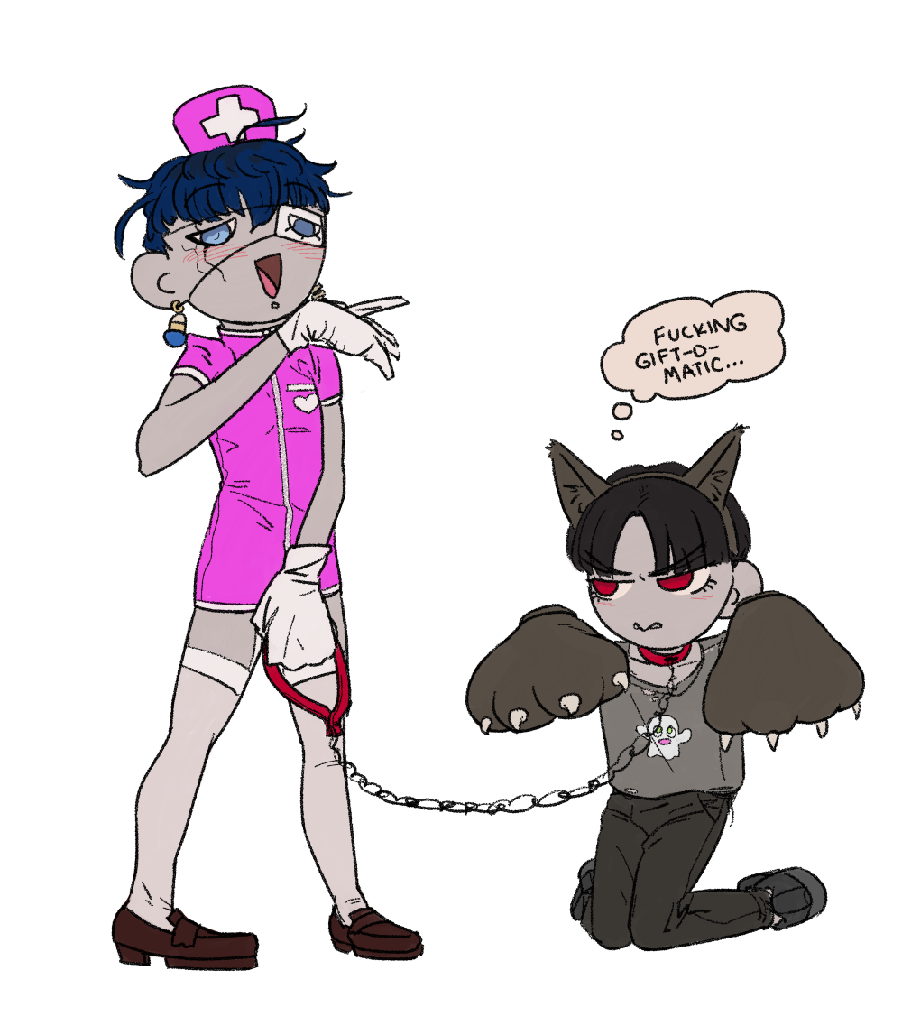 Yugamu and Gaku in costume.