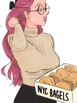button to read mizi brings bagels.